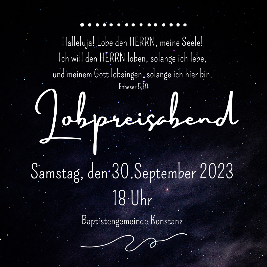 Invitation (in german) to worship night on 30th of September at 6pm